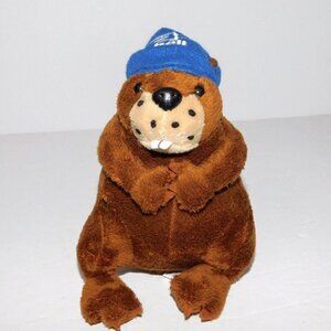 Bell Canada Mobility  Plush Beaver wearing Blue hat 6" Mascot Retired stuffed